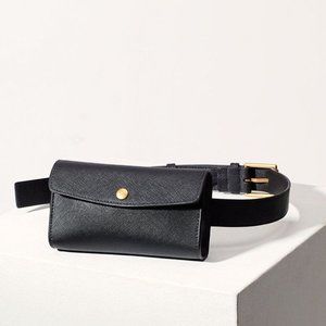 Auxiliary Leather Snap Belt